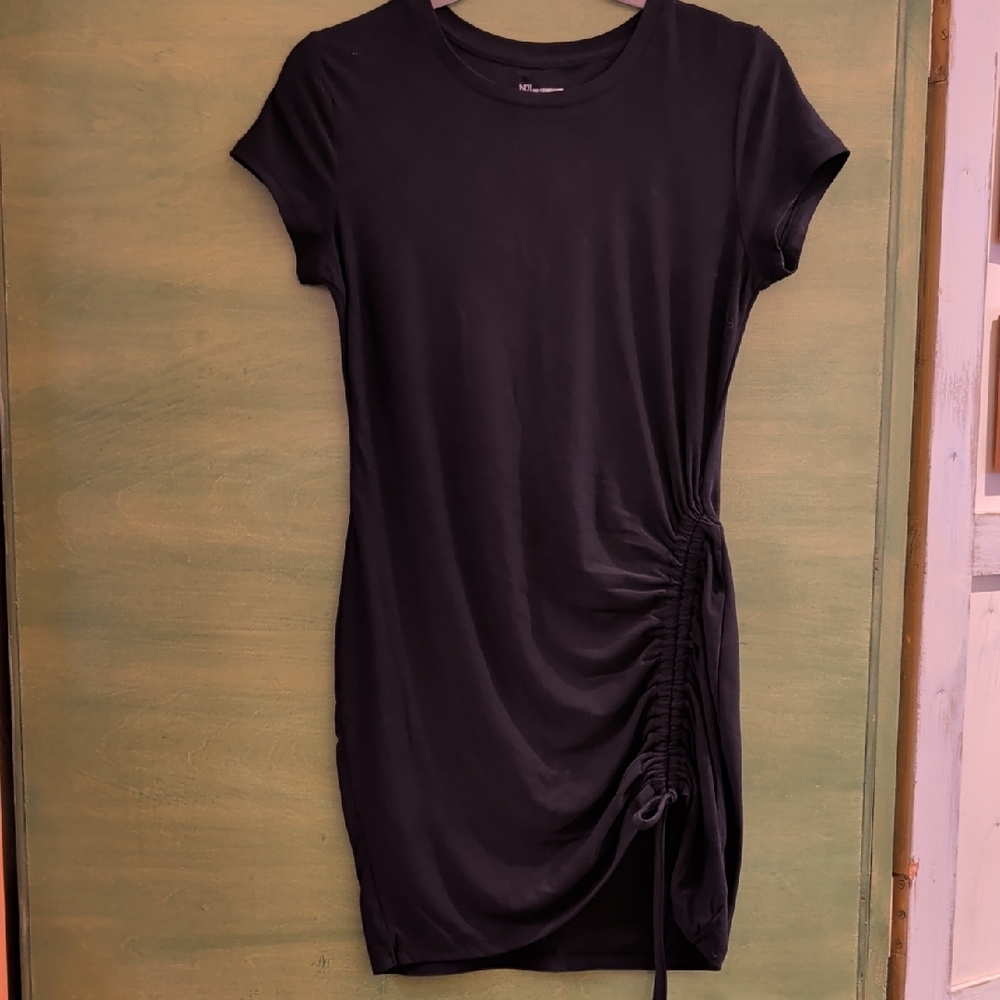 No Boundaries Black Ruched Mini Dress